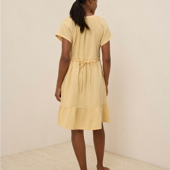 Pact Light Yellow Double Gauze 100% Organic Cotton Dress - Picture 3 of 10